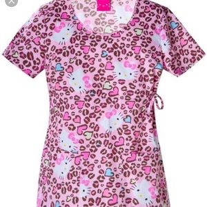 Hello Kitty Leopard Scrub Top
